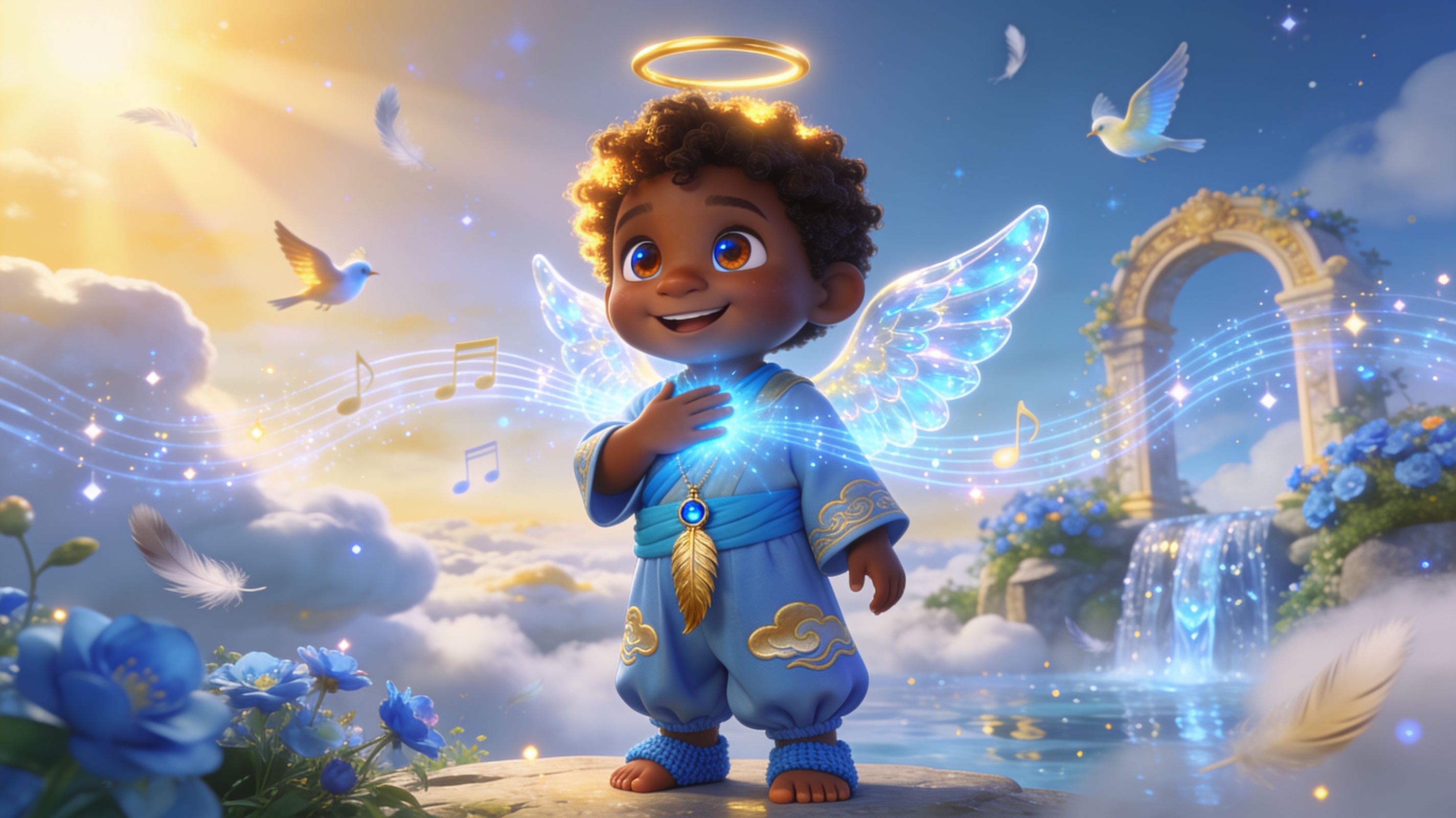 Echo, the Sky Blue Messenger Angel Baby