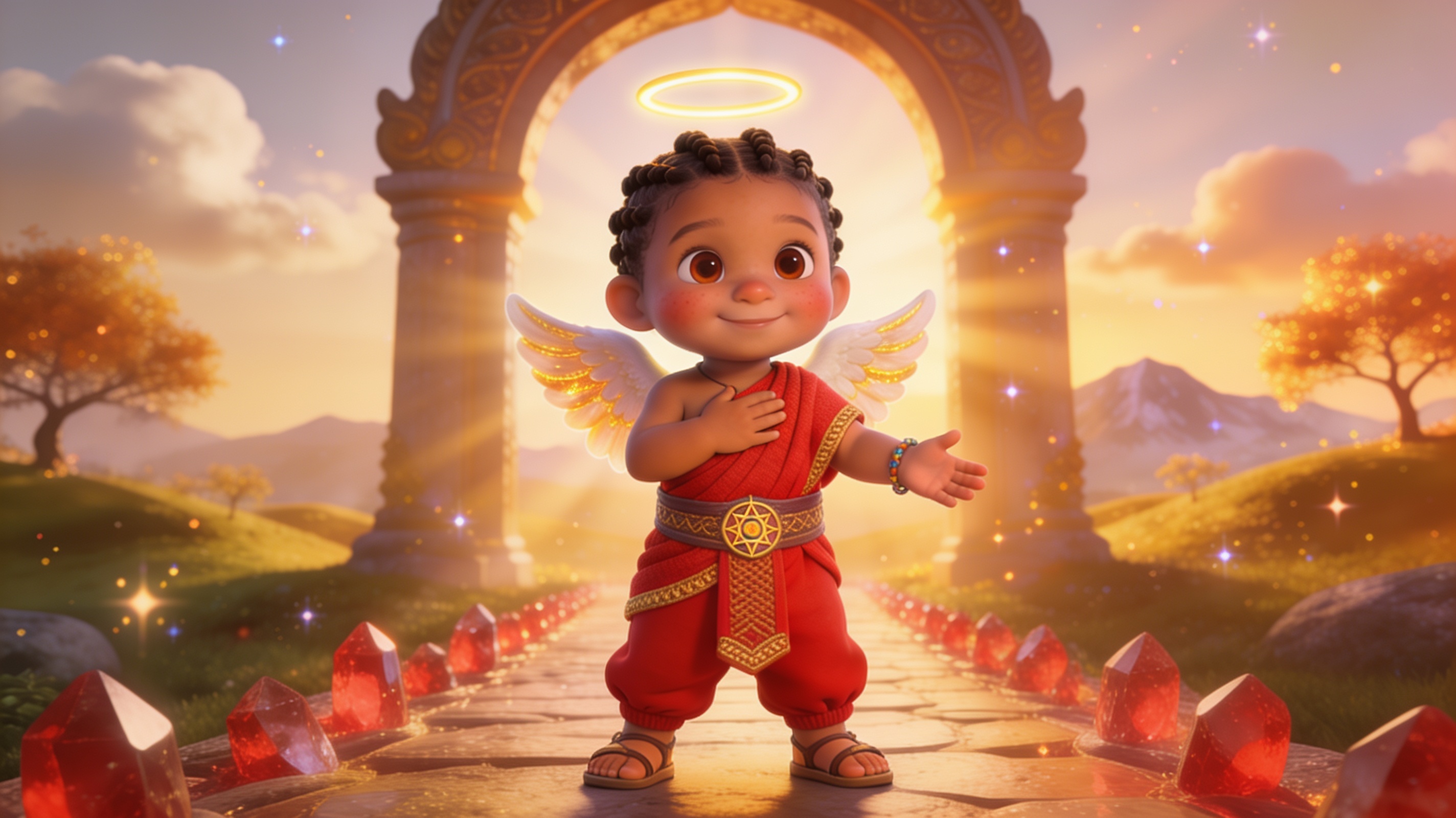 King, the Ruby Red Guardian Angel Baby